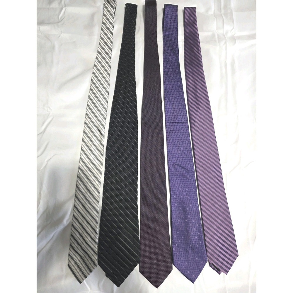 Lot of 5 Men's Designer Calvin Klein Variety Multicolor Ties NWOT
